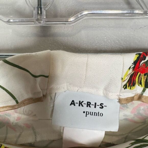 Akris Punto Franca Poppy Dot Print Stretch Cotton Ankle Pants - Picture 9 of 9